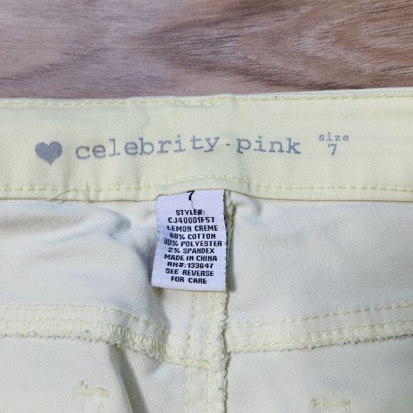 🔺️Celebrity Pink Yellow Bermuda Shorts Size 7/29 - Picture 7 of 9